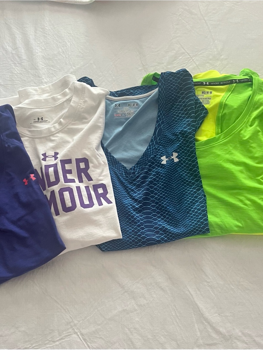 Under Armour Kids Short-Sleeve Tees - Blue, White, Purple, Neon Green